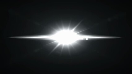 Bright horizontal lens flare effect on black background. Optical light flash overlay animation for film and video. - Powered by Adobe