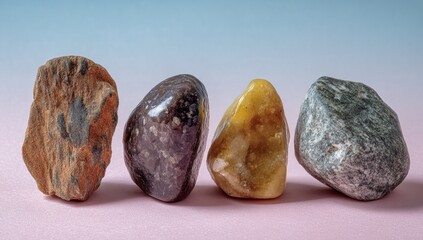 stone on a blue background