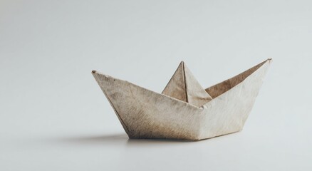 paper boat on a blue background