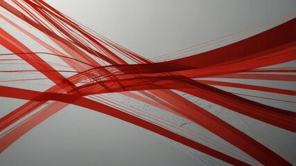 Abstract Red and White Curved Lines Background