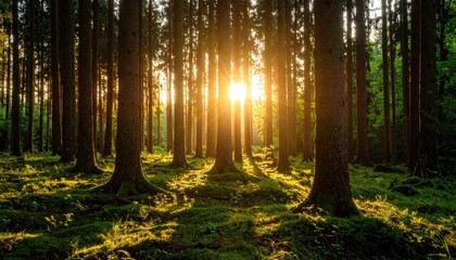 Golden Hour in the Enchanting Forest