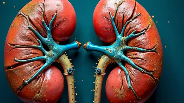 Kidney disease, renal failure, organ damage. Health decline. Kidneys fail under severe stress. Nephron loss decreases urine output. Dialysis necessity impacts daily life.