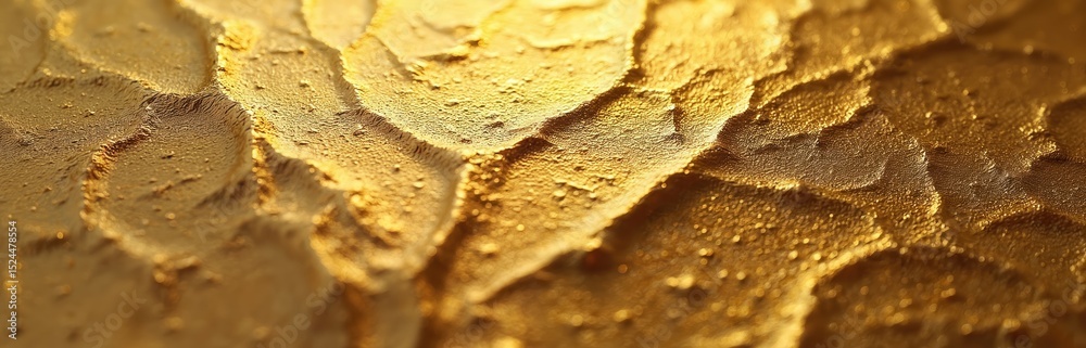 Aufkleber Golden texture background made of rough material with a relief surface. Luxury abstract design with grunge details, shine and highlights. Wealth concept for premium products or art.