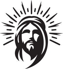 sketch vector illustration silhouette design icon logo symbol classic vintage closeup savior embracing for man