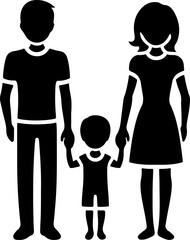simple family symbol logo icon design silhouette sketch illustration happy father mother and child