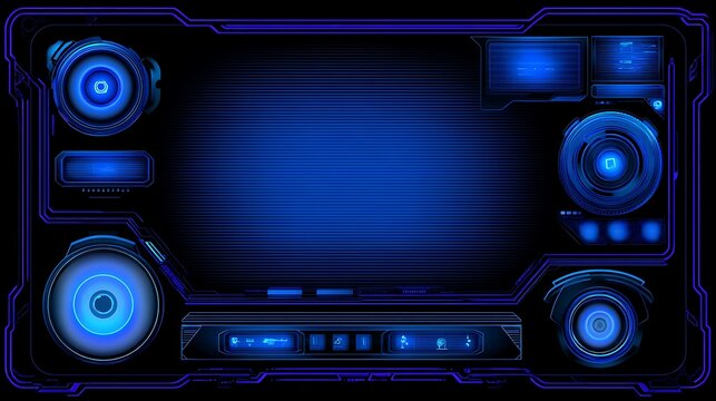 Futuristic HUD interface with blue glow