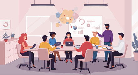 group of business people working together