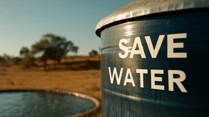 Naklejka premium Water tank with 
