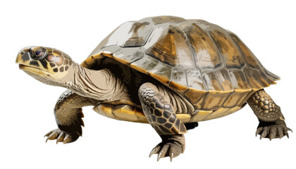 Obraz premium Big turtle isolated on transparent background 