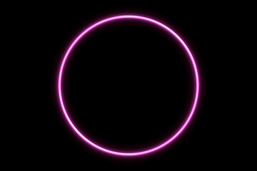 neon pink color background with glowing circle border on black design overlay