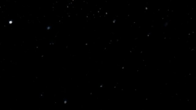 Dark starry night sky animated overlay, transparent 4K video, alpha channel, ProRes 4444