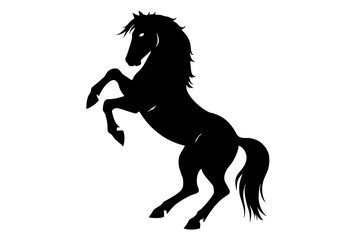 Rearing horse silhouette isolated on transparent background