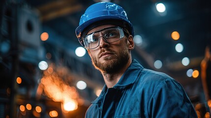Professional Portrait of Heavy Industry Engineer in Work Environment