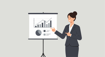 business woman holding a whiteboard