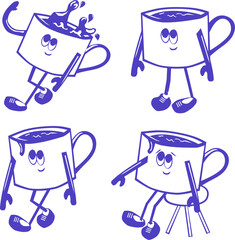  Logo filiżanki w stylu retro – ikona kawy