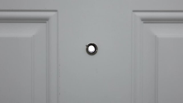 Look through the peephole door
