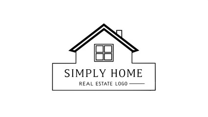 A minimalist logo with one central geometric house, flanked by two faint outlines of smaller houses. The main house has a black outline and a single square window divided into four panes. The words &ldquo;S