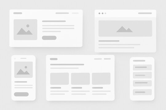 Minimal Web UI Wireframe Templates for Website and Mobile App Design