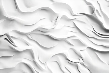 Fototapeta premium Abstract white flowing curves and folds (1)