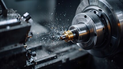 Precision Machining Process in Metalworking Workshop Environment