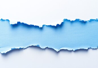 Torn paper revealing light blue background