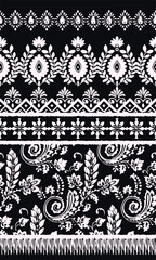 Motifs Ikat floral paisley embroidery on white background.geometric ethnic oriental pattern traditional.Aztec style abstract vector illustration.design for texture,fabric,clothing,wrapping,decoration