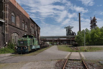 architectural detail of an old steelwork facility