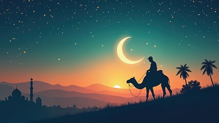 Eid Al Adha mubarak islamic festival social media banner
