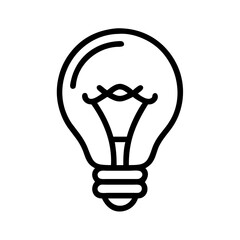 Obraz premium Minimalistic light bulb outline with a contour design 