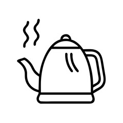 Obraz premium Line art kettle with steam rising in a minimalist style 