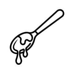 Liquid mercury effect on spoon with metallic texture drizzling  