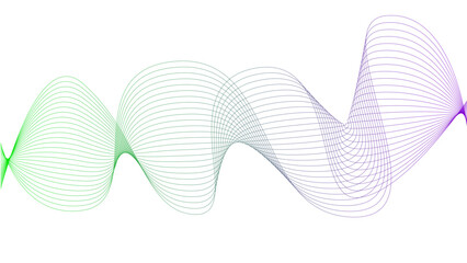 Tittel	
Vector curvy abstract line art wavy flowing dynamic colorful lines white background in concept music or sound, wave, wind, information flow	
