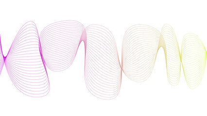 Tittel	
Vector curvy abstract line art wavy flowing dynamic colorful lines white background in concept music or sound, wave, wind, information flow	
