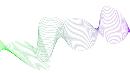 Tittel	
Vector curvy abstract line art wavy flowing dynamic colorful lines white background in concept music or sound, wave, wind, information flow	
