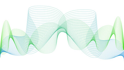 Tittel	
Vector curvy abstract line art wavy flowing dynamic colorful lines white background in concept music or sound, wave, wind, information flow	
