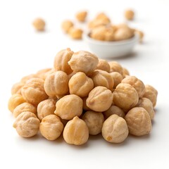 Puffed Chickpea Snack on White Background &ndash; 8K Ultra HD