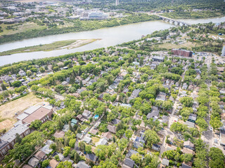 City view with a river running through it