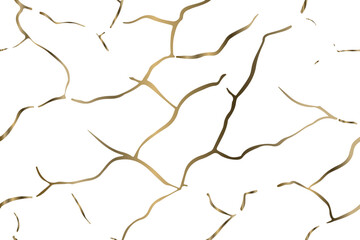 Golden Kintsugi crack texture overlay background. Distressed ckackle trendy minimalist wallpaper texture.