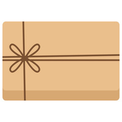 Flat Craft Paper Gift Box with String Bow