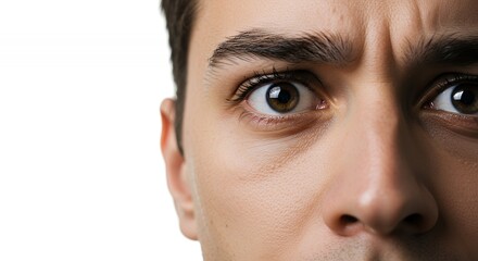 Fototapeta premium Closeup portrait of a man with a surprised facial expression