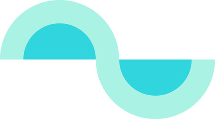 Abstract Aqua Geometric Curve Graphic