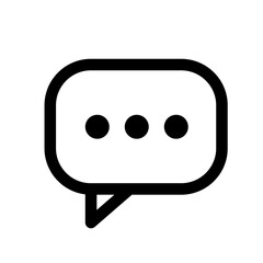 Minimalist Solid Chat Speech Bubble Icon
