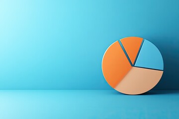 Colorful pie chart on light blue background