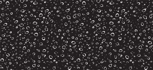 Small water drops texture vector. Rainy window overlay texture. Rain on glass background. Abstract halftone textured effect. Vector Illustration. EPS10.