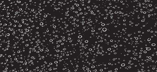 Small water drops texture vector. Rainy window overlay texture. Rain on glass background. Abstract halftone textured effect. Vector Illustration. EPS10.