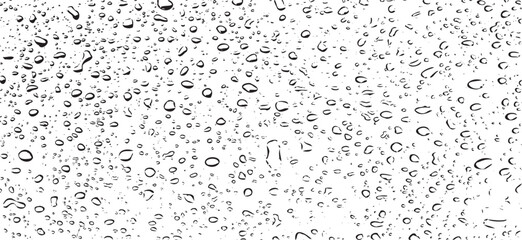 Small water drops texture vector. Rainy window overlay texture. Rain on glass background. Abstract halftone textured effect. Vector Illustration. EPS10.