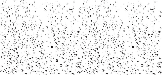 Small water drops texture vector. Rainy window overlay texture. Rain on glass background. Abstract halftone textured effect. Vector Illustration. EPS10.