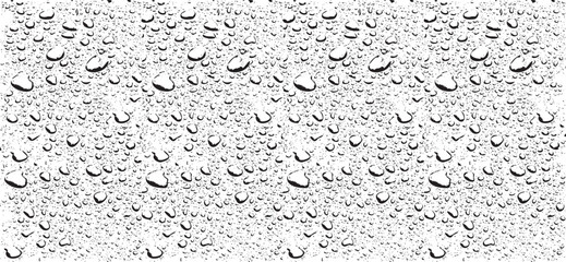 Small water drops texture vector. Rainy window overlay texture. Rain on glass background. Abstract halftone textured effect. Vector Illustration. EPS10.