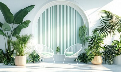 Fototapeta premium Modern, Tropical Patio