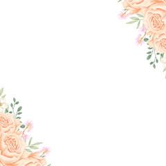 corner frame with two ornament of roses